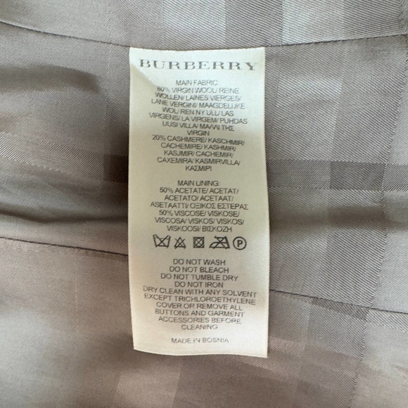 COPY - Burberry Trench Coat Belted Cashmere Wool Pea Coat Dark Green Tan US 4 U… - Picture 14 of 14